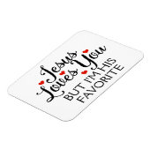 Jezus houdt van je favoriete grappige slogan magneet (Linkerzijde)