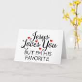 Jezus houdt van je favoriete grappigheid kaart (Gele Bloem)