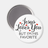 Jezus houdt van je favoriete grappigheid magneet (Voorkant / Achterkant)