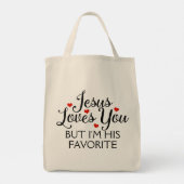 Jezus houdt van je favoriete kerrie tote bag (Achterkant)
