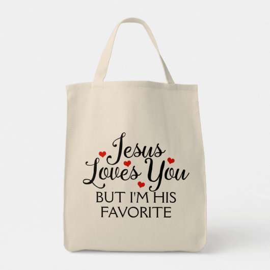 Jezus houdt van je favoriete kerrie tote bag (Achterkant)