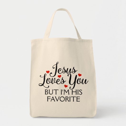 Jezus houdt van je favoriete kerrie tote bag (Voorkant)