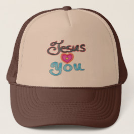 Jezus houdt van je Geloof Quote Trucker Hat Trucker Pet