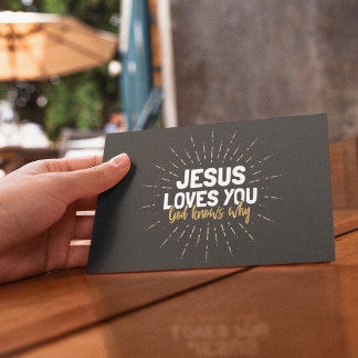 Jezus houdt van je - God weet waarom Briefkaart