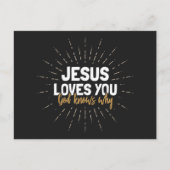 Jezus houdt van je - God weet waarom Briefkaart (Voorkant)