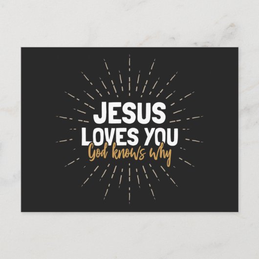Jezus houdt van je - God weet waarom Briefkaart (Voorkant)
