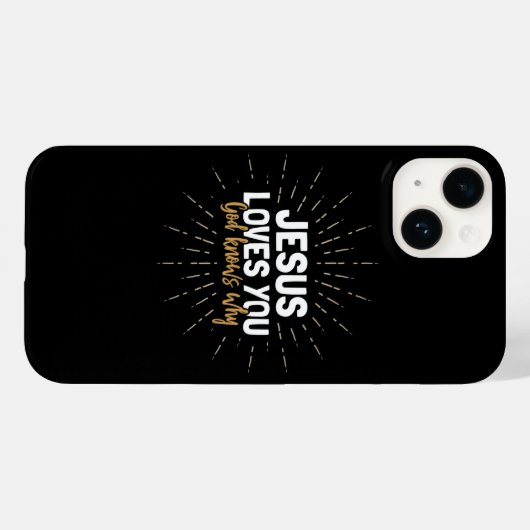 Jezus houdt van je - God weet waarom iPhone Case (Achterkant (horizontaal))