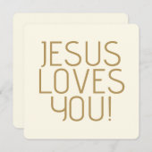 Jezus houdt van je | Gouden gebroken wit en taupe (Voorkant / Achterkant)