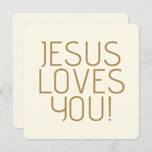 Jezus houdt van je | Gouden gebroken wit en taupe (Voorkant / Achterkant)