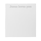 Jezus houdt van je | Grijs & lichtgrijs Notitieblok (Voorkant)
