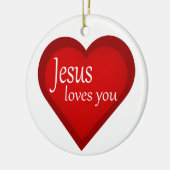 Jezus houdt van je hart, bevestigend Ornament (Links)