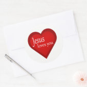 Jezus houdt van je hart bevestigende Sticker (Envelop)