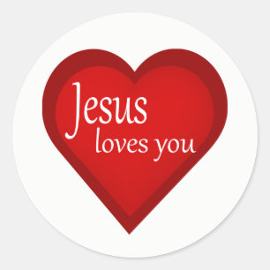 Jezus houdt van je hart bevestigende Sticker