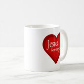 Jezus houdt van je hart positieve Mok (Voorkant rechts)