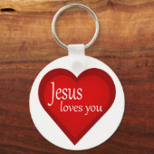 Jezus houdt van je hart positieve Sleutelhanger (Voorkant)