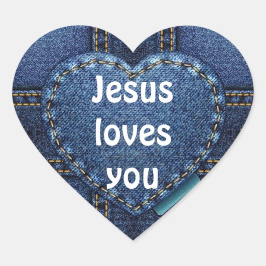 Jezus houdt van je hart sticker (Voorkant)