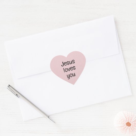 Jezus houdt van je hart sticker (Envelop)