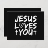 Jezus houdt van je in Jezus Bedankkaart (Voorkant / Achterkant)