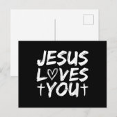 Jezus houdt van je in Jezus Briefkaart (Voorkant / Achterkant)
