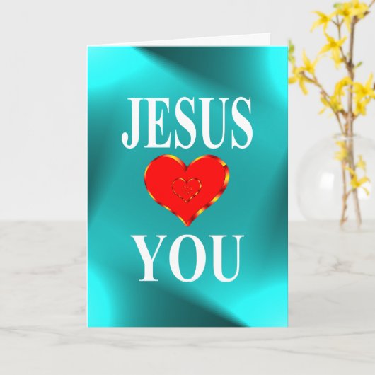 Jezus houdt van je interne redding kaart (Gele Bloem)