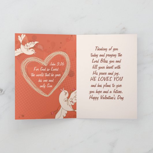 Jezus houdt van je Johannes 3:16 Valentijnsdag Feestdagen Kaart (Binnen)