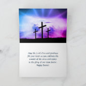 Jezus houdt van je John 13:34 Drie Crosses Pasen Feestdagen Kaart (Binnen)