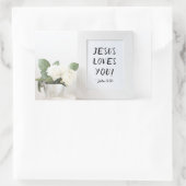 Jezus houdt van je! John 3:16, de Verwijzing van d Rechthoekige Sticker (Tas)