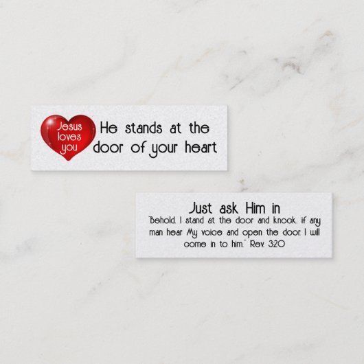 Jezus houdt van je Kaart Mini Visitekaartje (Voorkant / Achterkant)