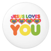 Jezus houdt van je keramische knop (Voorkant)