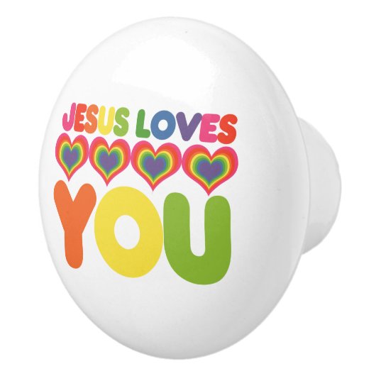 Jezus houdt van je keramische knop (Rechts)