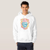 Jezus houdt van je kleurrijke, groovy Christelijke Hoodie (Voorkant volledig)