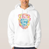 Jezus houdt van je kleurrijke, groovy Christelijke Hoodie (Voorkant)