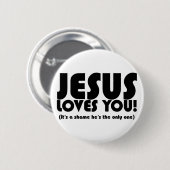 Jezus houdt van je knop ronde button 5,7 cm (Voorkant /achterkant)