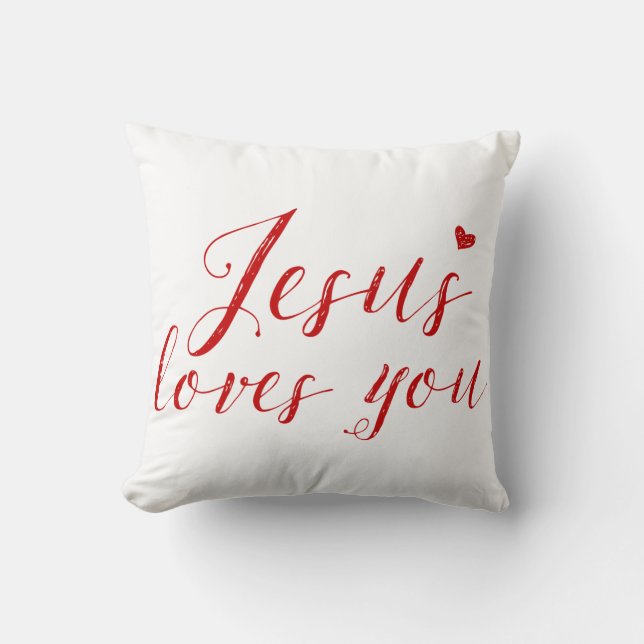 Jezus houdt van je logo Pillow Kussen (Voorkant)