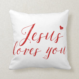 Jezus houdt van je logo Pillow Kussen