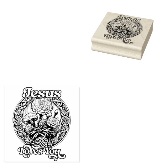 Jezus houdt van je Marigold Art Rubberstempel (Gestempeld)