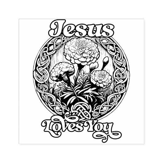 Jezus houdt van je Marigold Art Rubberstempel (Afrduk)
