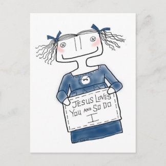 Jezus houdt van je meisje briefkaart