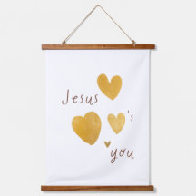 Jezus houdt van je. modern tapijt met houten boven