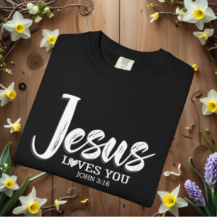 Jezus houdt van je Motivatie Bijbel T-shirt