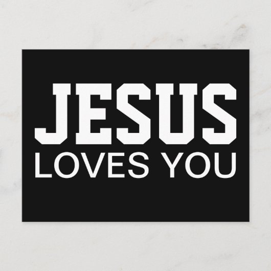 Jezus houdt van je Motivatie Typografie Briefkaart (Voorkant)