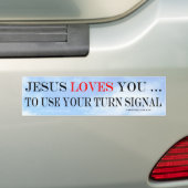 Jezus houdt van je om je keerteken te gebruiken bumpersticker (Op auto)
