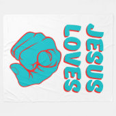 Jezus houdt van je op geloof gebaseerde citaat fleece deken (Voorkant (Horizontaal))