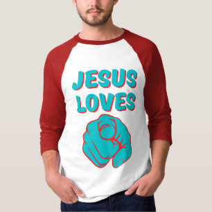 Jezus houdt van je op geloof gebaseerde citaat Man T-shirt