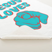 Jezus houdt van je op geloof gebaseerde citaat sherpa deken (3/4)