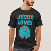 Jezus houdt van je op geloof gebaseerde citaat uni t-shirt (Voorkant)