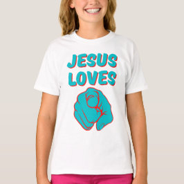 Jezus houdt van je op geloof gebaseerde citaat van t-shirt