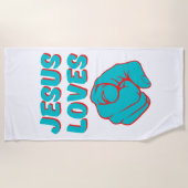 Jezus houdt van je op geloof gebaseerde Quote Beac Strandlaken (Voorkant)