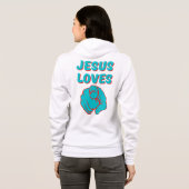 Jezus houdt van je op geloof gebaseerde Quote Wome Hoodie (Achterkant volledig)