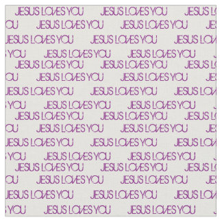 Jezus houdt van je Paarse klungellettertype White Stof